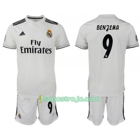 Billiga Fotbollströjor Real Madrid BENZEMA 9 Barn Hemma tröja 2018/19 Kortärmad